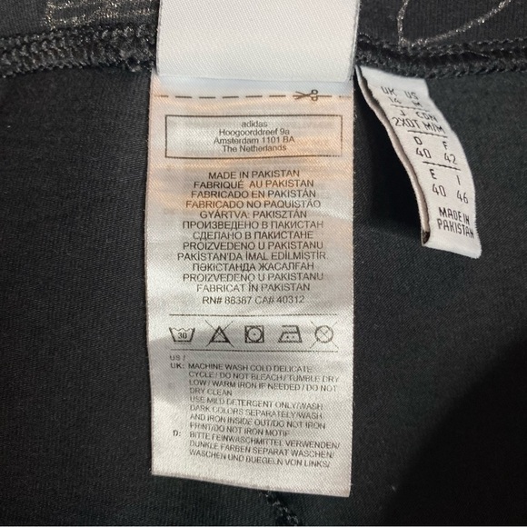 Adidas Black Glitter Logo Print Shorts - Size M - Picture 6 of 6